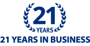 21 Years in business.